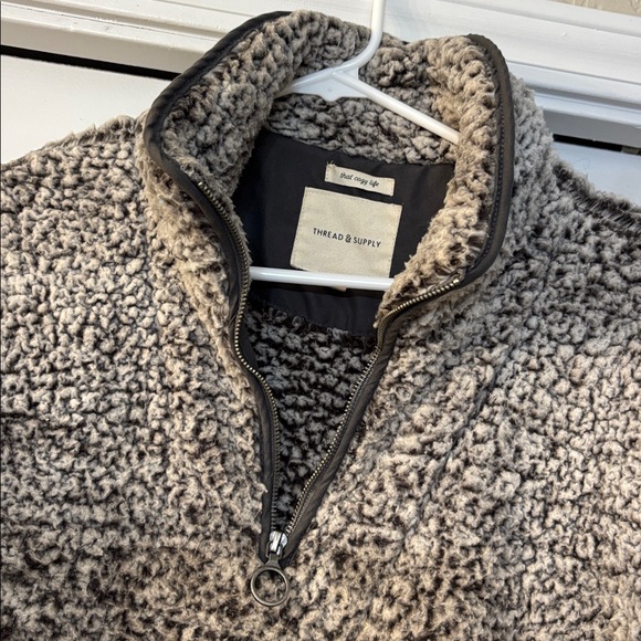 Thread & Supply Textured Sherpa Jacket 1/4 zip - Picture 2 of 5